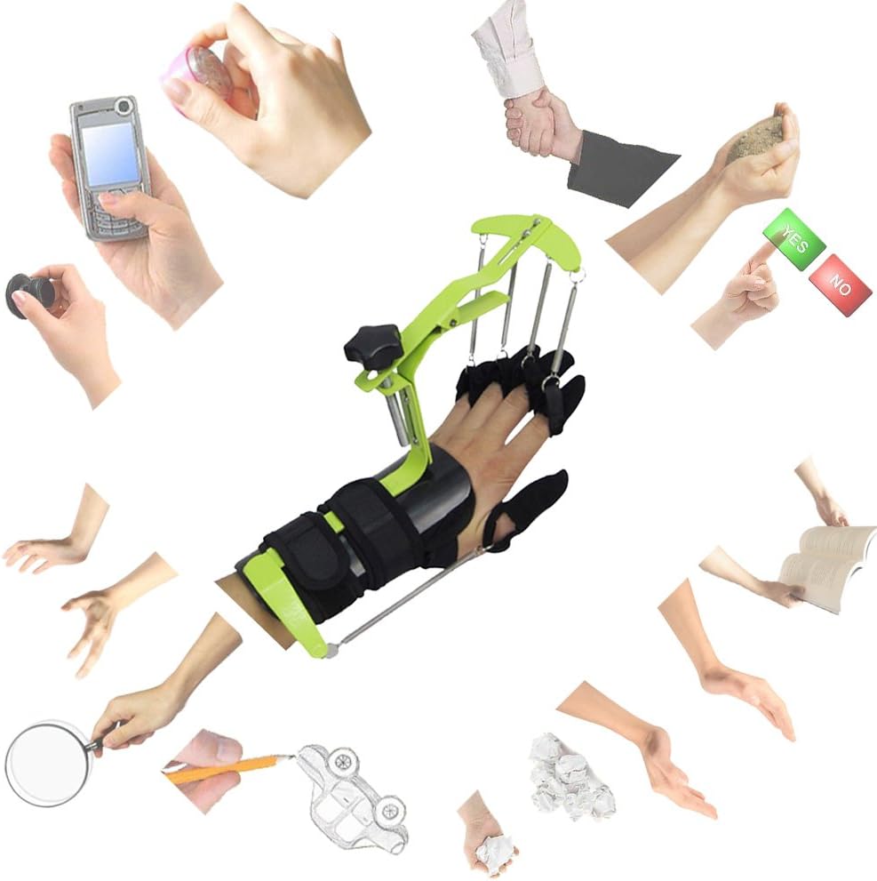 Konliking Finger Brace Splint Support Rehabilitation Training Device Hand Impairment Squeeze Equipment Rehabilitation for Stroke Spinal Cord Traumatic Brain Injury Medical for Hemiplegia