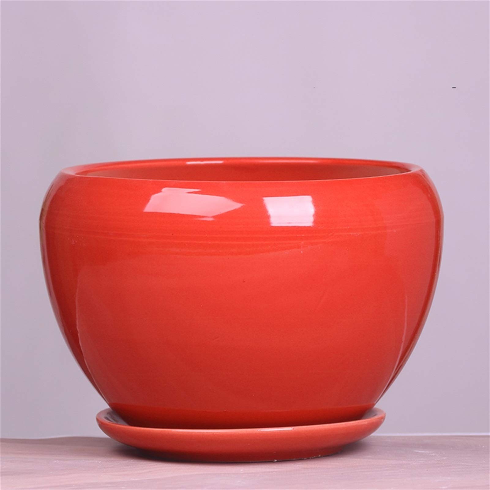 MNUvxzaewf Simple Green Dill Flower Pots Ceramic With Tray European Style Indoor Desktop Household Thickening(1)
