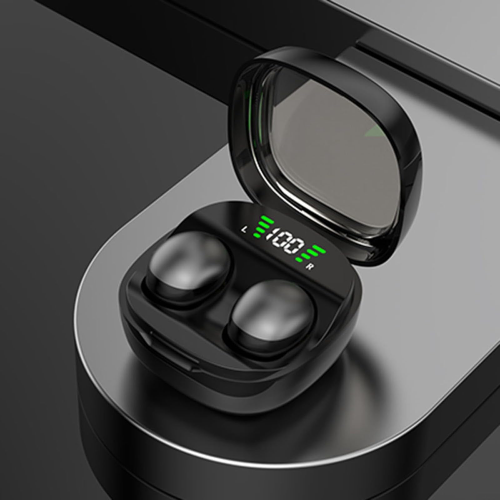 Auriculares invisibles para dormir de lado, inalámbricos, mini auriculares cómodos con bloqueo de ruido con batería BT5.4 de larga duración para orejas pequeñas (color negro)