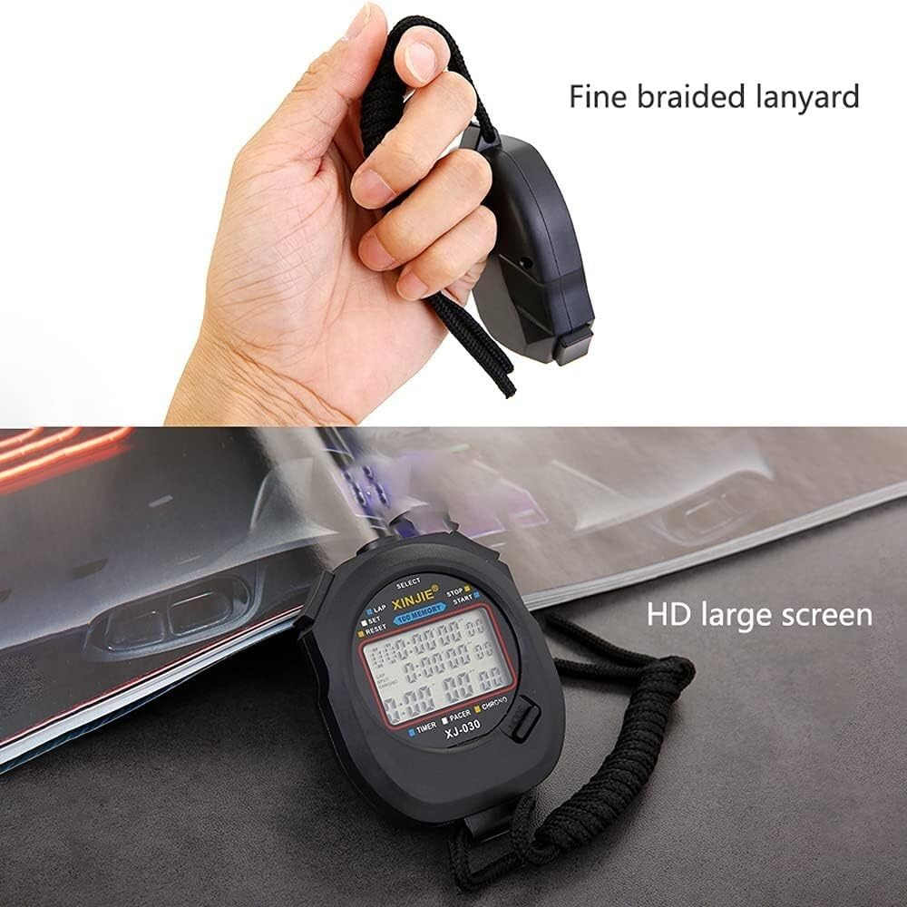 Amazon.co.jp: 30ラップデジタルストップウォッチタイマー、オンとオフ