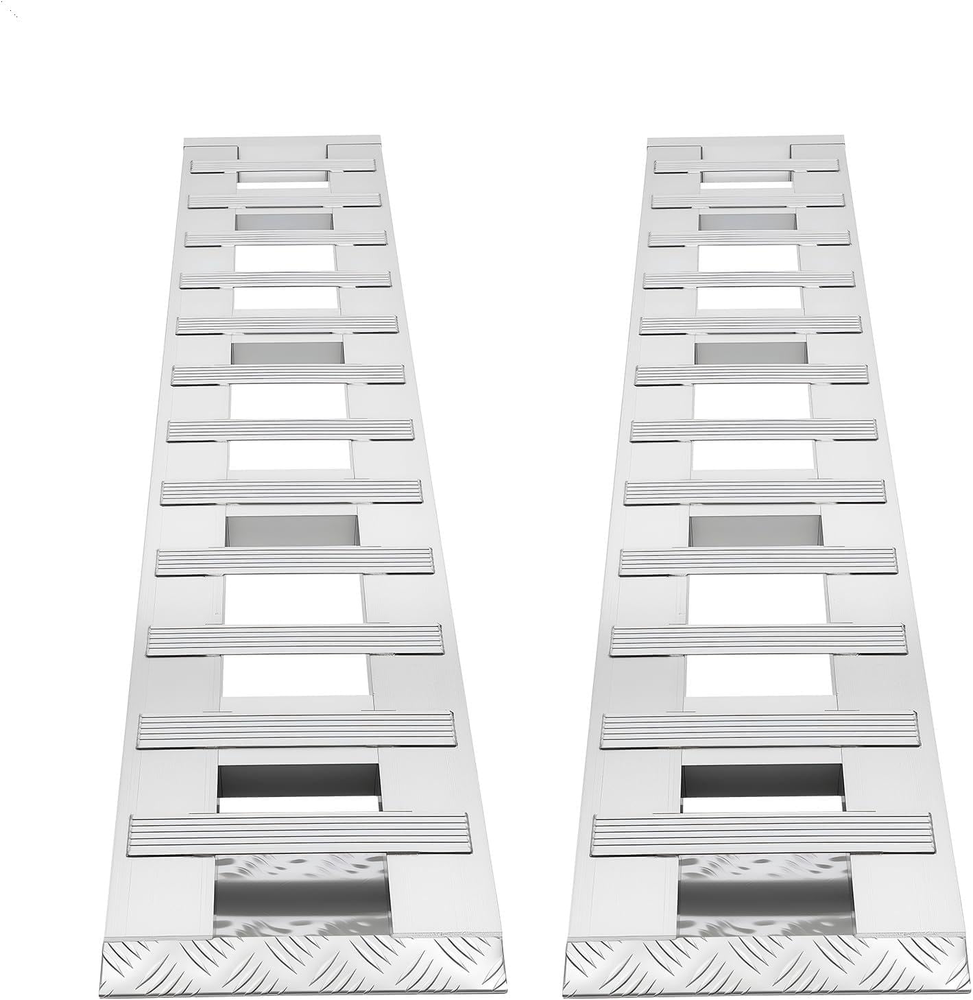 2pcs Aluminum Trailer Ramps, 6800lbs 72" x 15" Heavy-Duty Anti-Slip Truck Car Auto Trailer Ramps, Loading Ramp with Top Hook Attaching End for Docks Trucks Trailers (72 x 15 in)