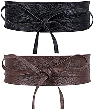 craspire 4 colores cinturón de cintura estilo Obi 224.6 cm imitación cuero pu corsé corbata ancha banda de cintura retro estilo boho estilo obi cinturón para mujer vestido suéter capa