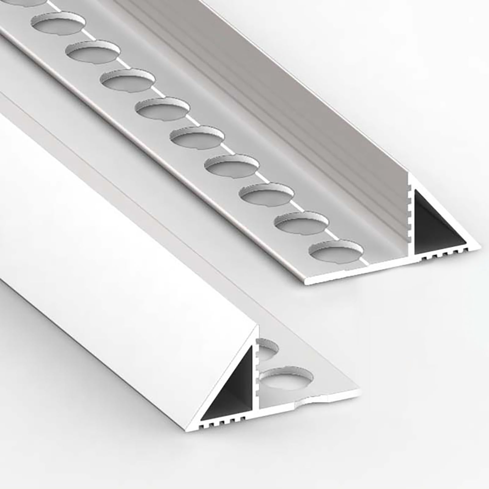 Perfil De Baldosas De Aluminio Anodizado 125 Cm* 2 Piezas Molduras Duraderas para Transiciones Suaves Entre Piso Y Paredes Acabado Profesional para Cerámica(Silver,Width:12.5mm)