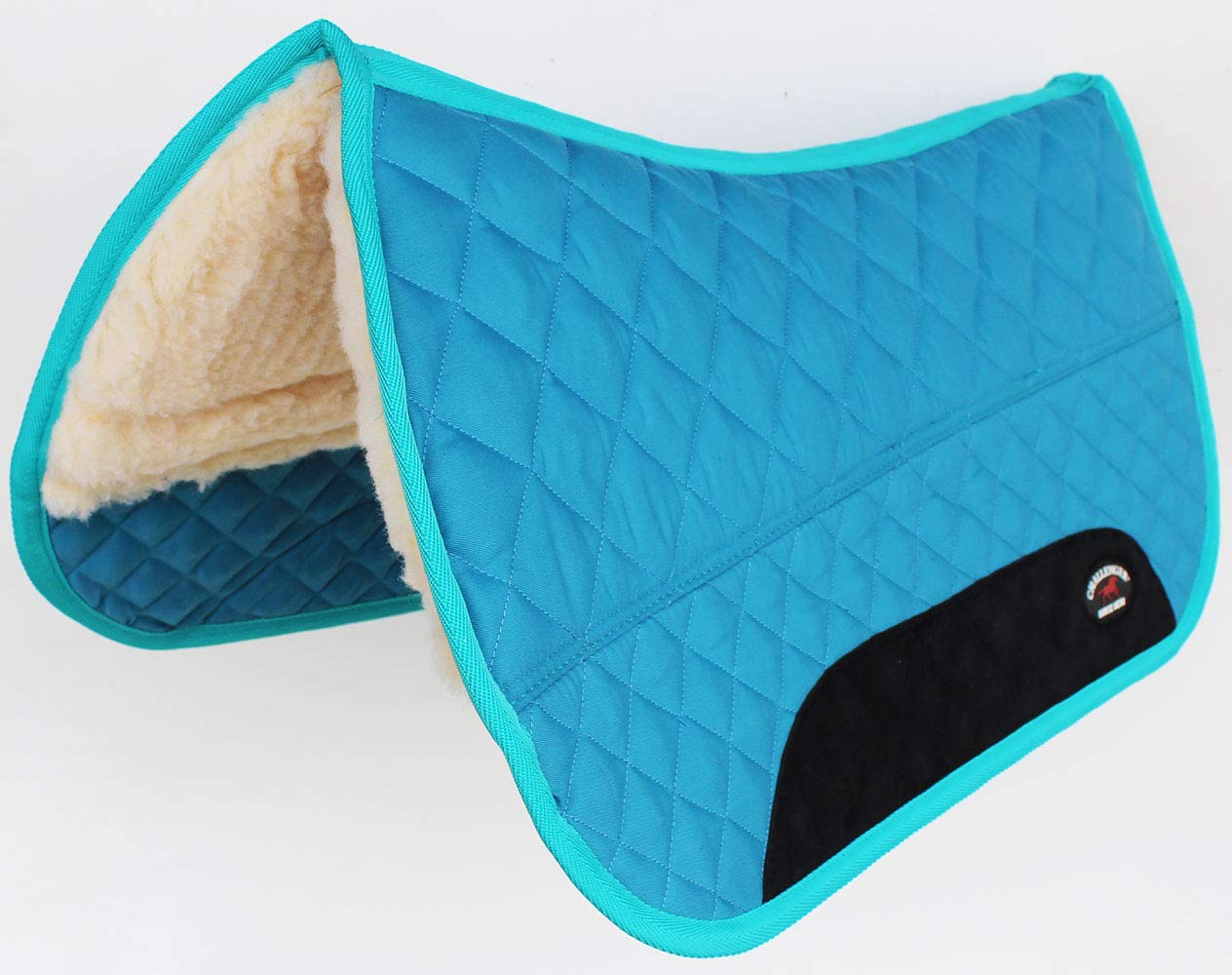 CHALLENGER Equine Western Horse Saddle PAD 28X30 Double Back Fleece Lined Blue Turquoise 3997