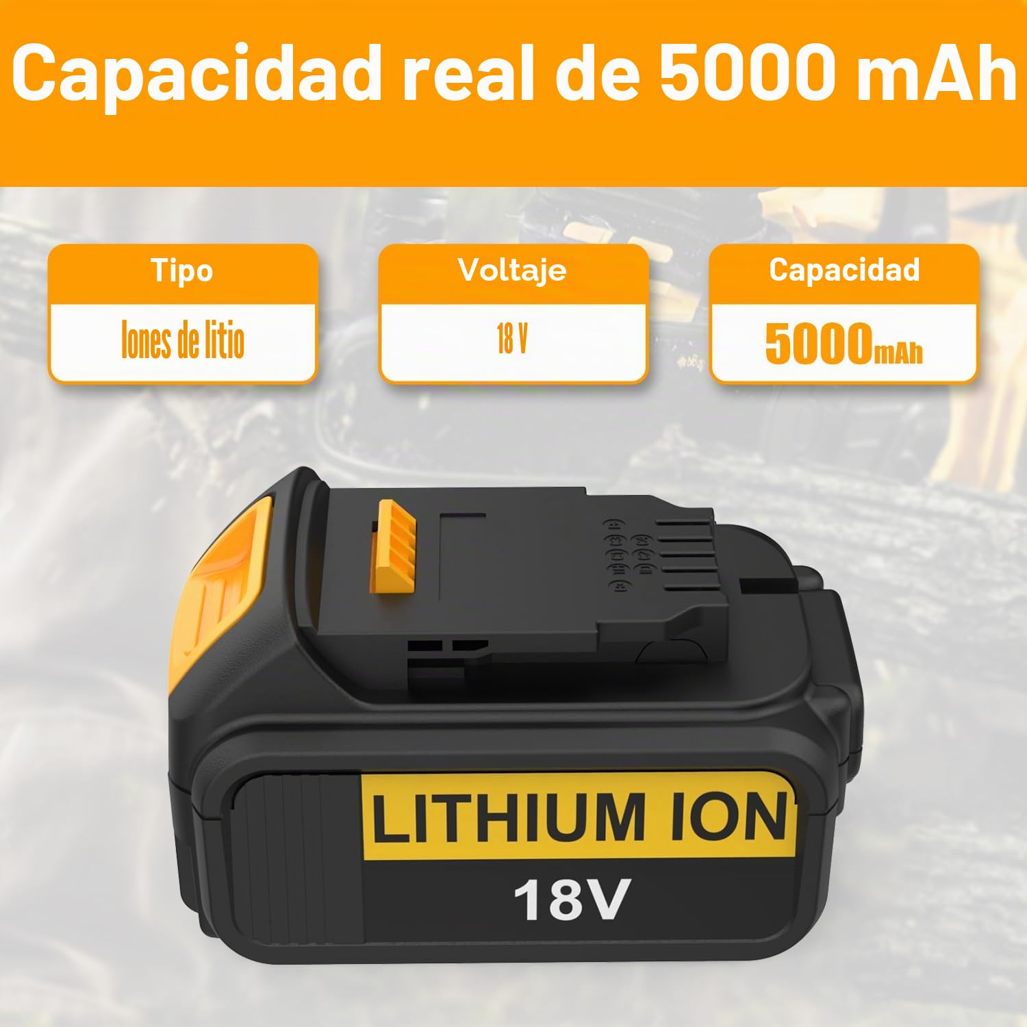 Energup 2Pcs 18V 5.0Ah Baterías de Repuesto para Dewalt 18V Batería DCB181 DCB182 DCB184 DCB201 DCB205 DCB200