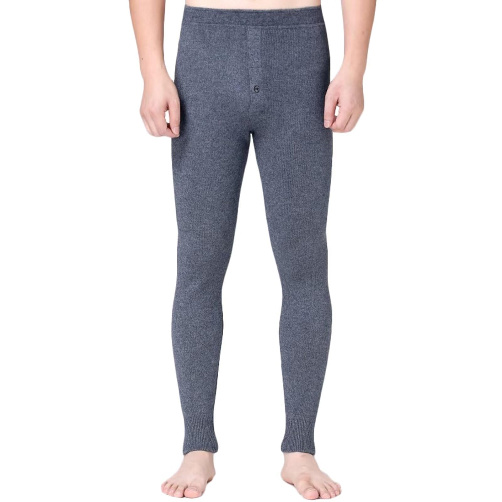 Men's Thermal Underwear Bottoms Long Johns 100% Cashmere Leggings Warm Running Hiking Ski Trouser