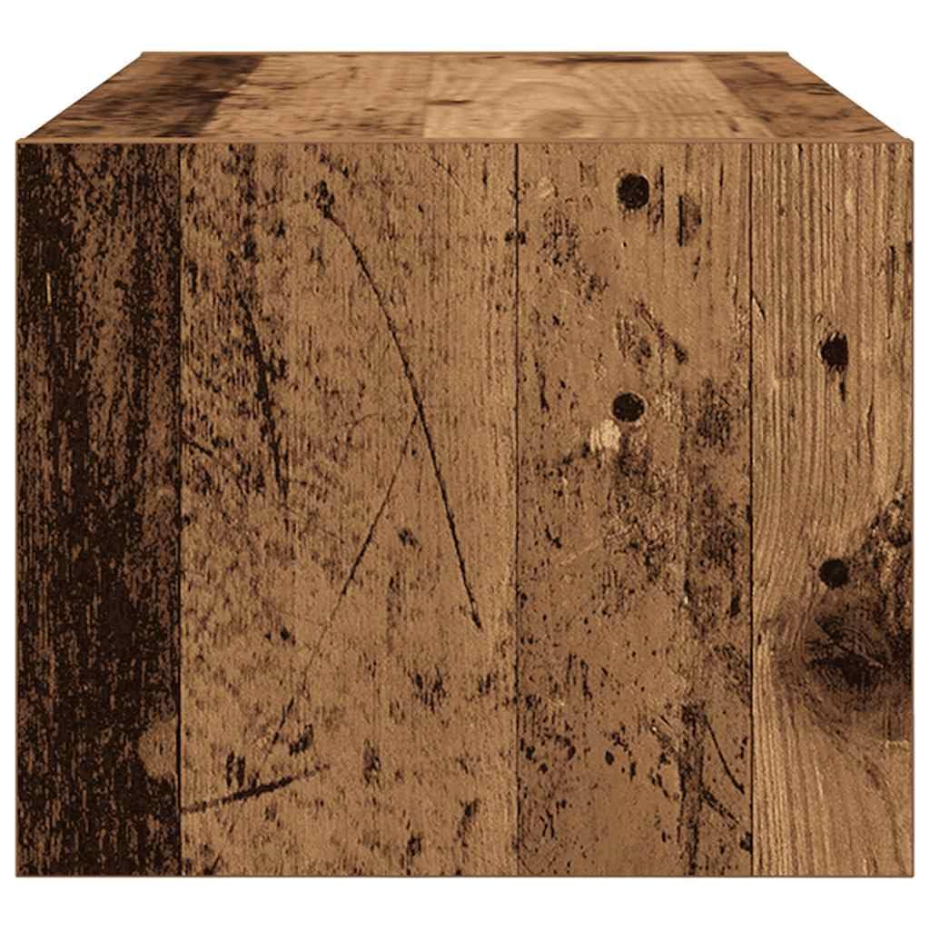 Stolik pod telewizor z materiału drewnopochodnego o wyglądzie starego drewna, 60 x 31 x 25,5 cm – szafka pod telewizor ze stabilną górną płytą i dużą ilością miejsca do przechowywania urządzeń