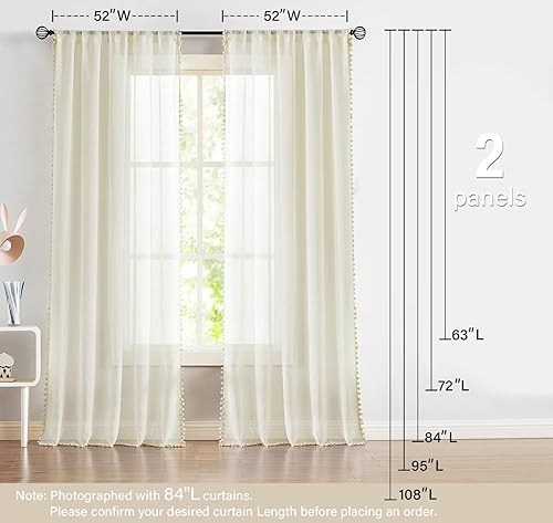 Miniatura 6 de Treatmentex - Cortinas translúcidas con borlas