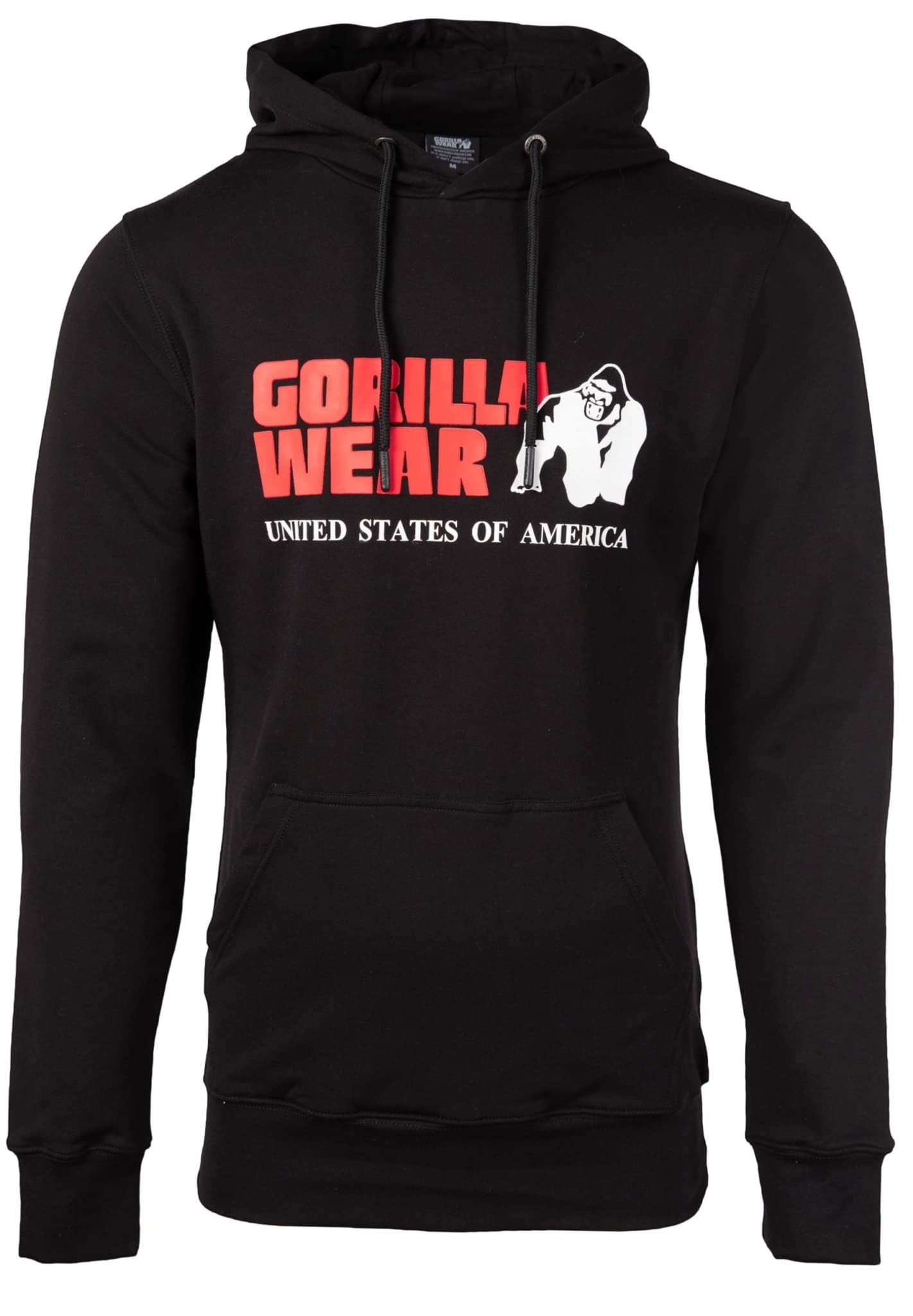 Gorilla Wear Męska klasyczna bluza z kapturem, czarny, S