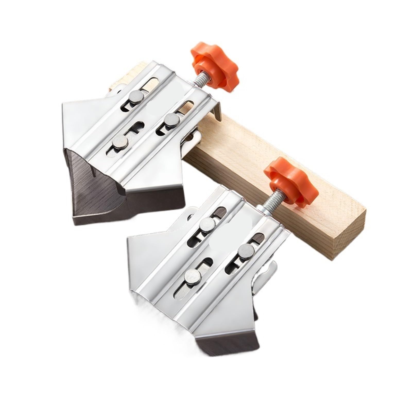Sargento para Cajones Abrazadera de Esquina de Extremo Cerrado de Acero Inoxidable con manija única Ajustable, Herramienta de Abrazadera for carpintería, Clip de ángulo Recto(Type B (4 Pack))