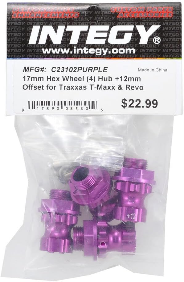 17mm Hex Wheel (4) Hub +12mm Offset for Traxxas 1/10 T-Maxx, Summit & Revo