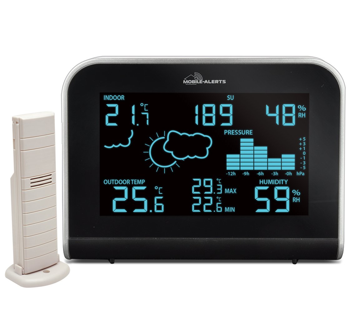 La Crosse Technology MA10920-B-SIL Station Météo Colorée Connectée, Noir/Argent