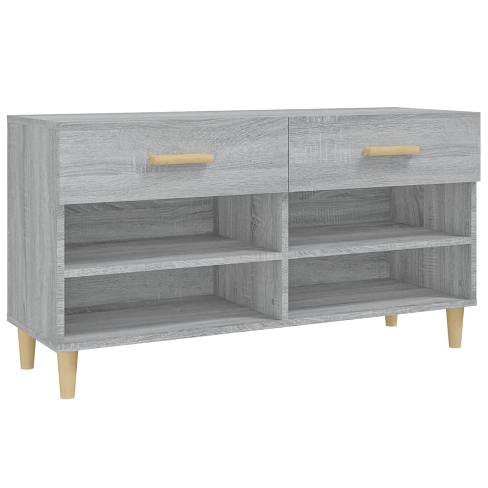 Homgoday Scarpiera Grigio Sonoma 102x35x55 cm in Legno Multistrato, Arredo, Scaffale Portascarpe Organizzatore per Scarpe Stoccaggio Salva Spazio per Corridoio
