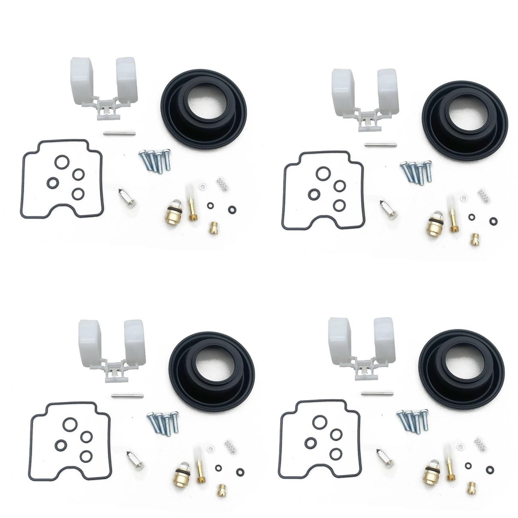 Ajuste De Carburador Kit De Reparación Carburador Motocicleta para Suzuki GSX750F Katana GSF1200 Bandit (1998-2006) Reconstrucción con Flotador Diafragma Kit Reemplazo(Conjunto 4)