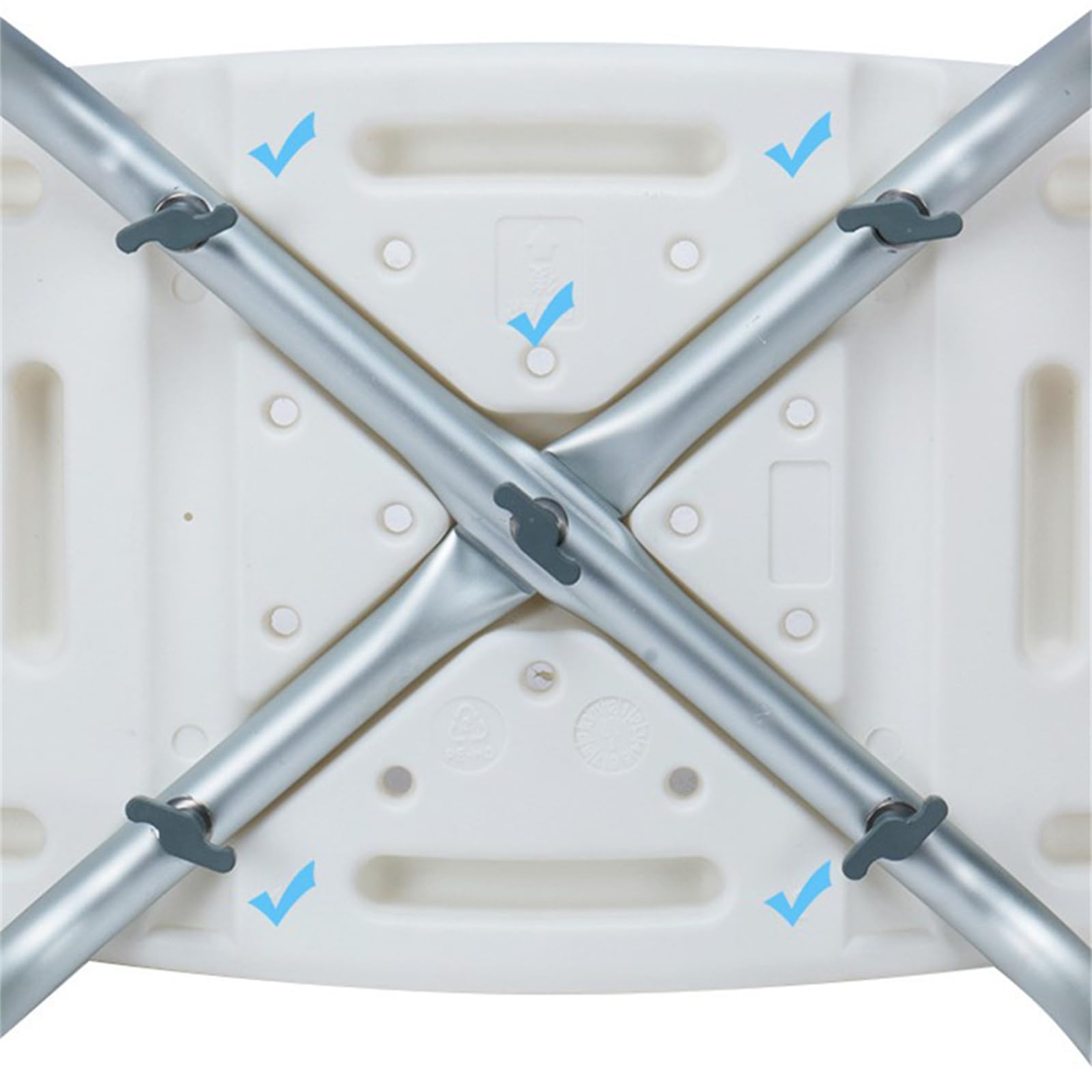 Silla de ducha, asiento de ducha ajustable en altura con orificios de evacuación asiento de baño en forma de U con patas antideslizantes, para el cuarto de baño
