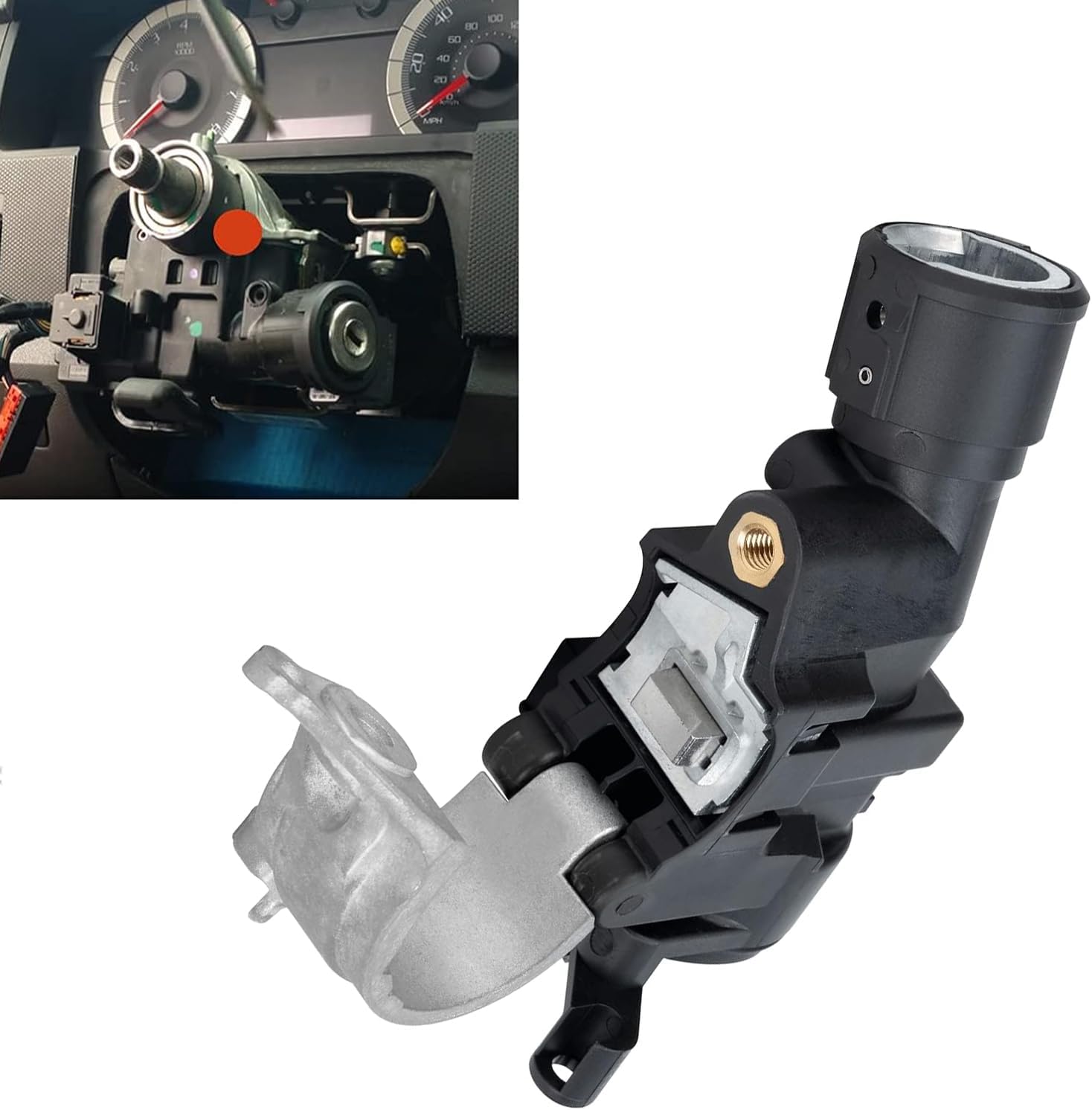 Ignition Lock Housing with Anti-theft Bolt Compatible with 2008-2011 Ford Escape Focus, For 2008-2011 Mazda Tribute, For 2008-2010 Mercury Mariner, Replace# 9L8Z-3511-A, 9L8Z3511A