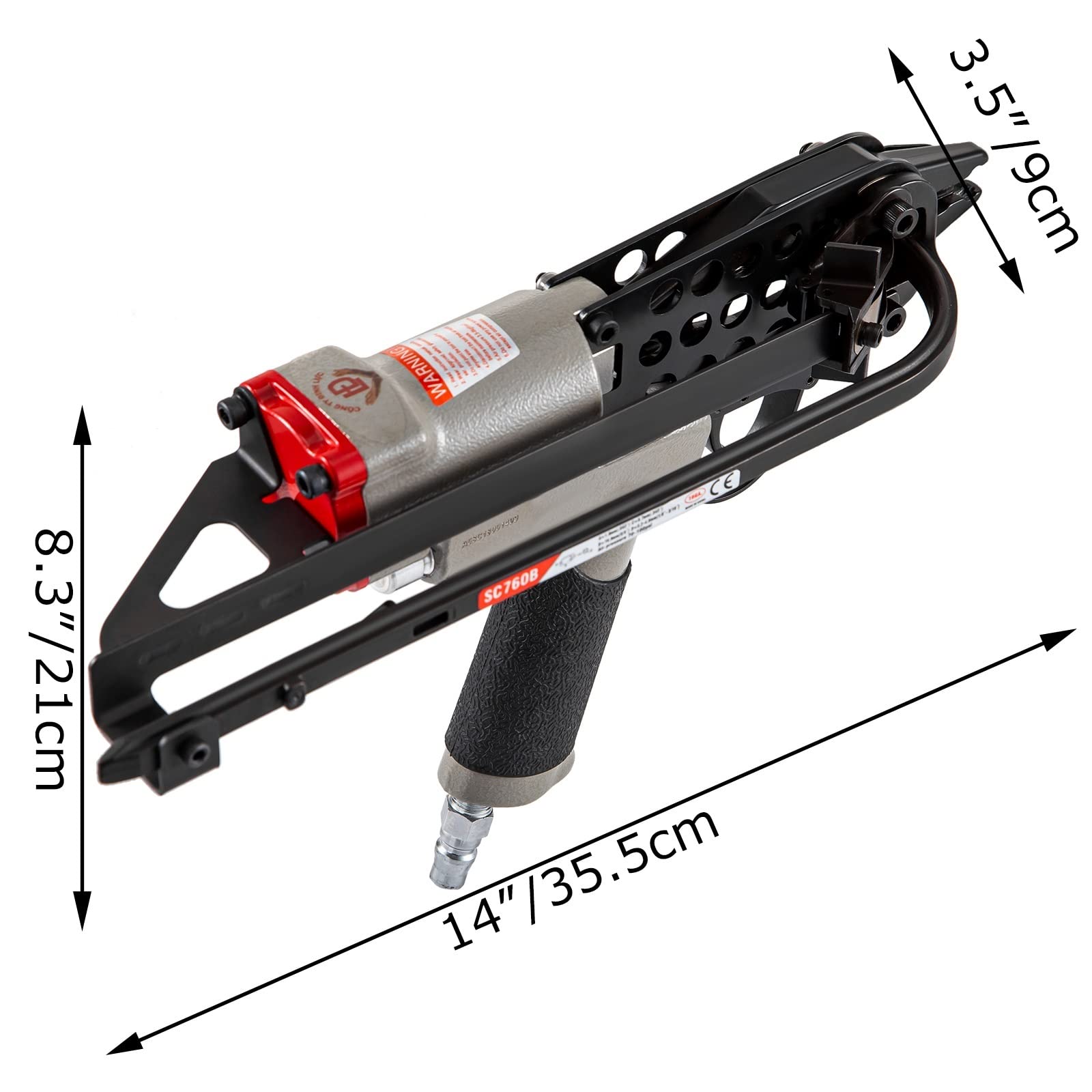 Grapadora de anillo de cerdo SC760B, pinza neumática de anillo de cerdo de 12,5 mm, pistola neumática de anillo en C, calibre 16, neumática Materiales de construcción