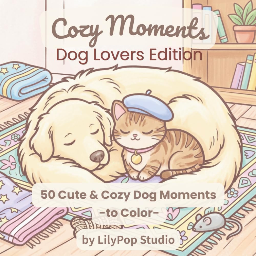 Cozy Moments: Dog Lovers Edition: 50 Cute & Cozy Dog Moments to Color