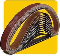 Vista 12 de Paquete de cintas de lijado de 1/2 x 18 pulgadas, 60 piezas (10 de cada grano: 40, 60, 80, 120, 150, 240) de óxido de aluminio para lijadora