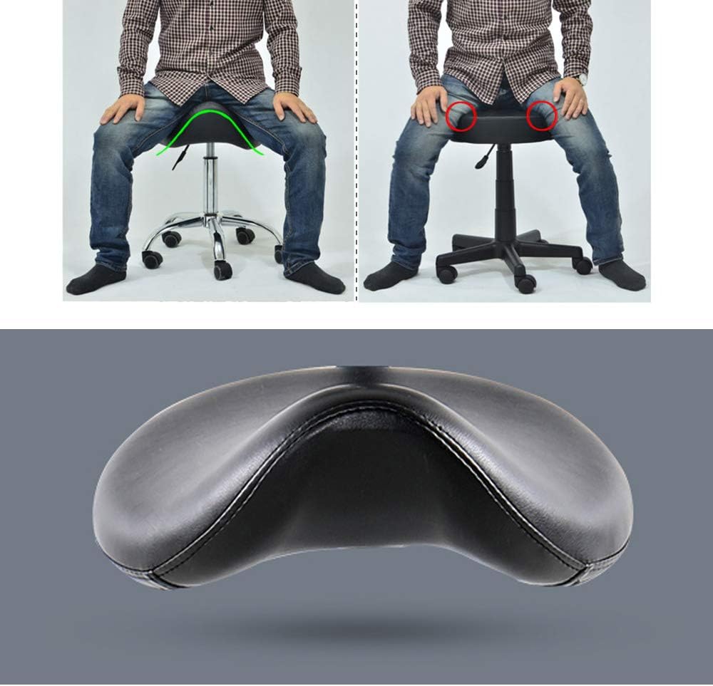 Heavy Duty Hydraulic Saddle Stool - Adjustable Rolling Ottoman with Wheels for Clinics, Dentists, Spas, Medical, Massage & Salons - 550 lbs Weight Capacity