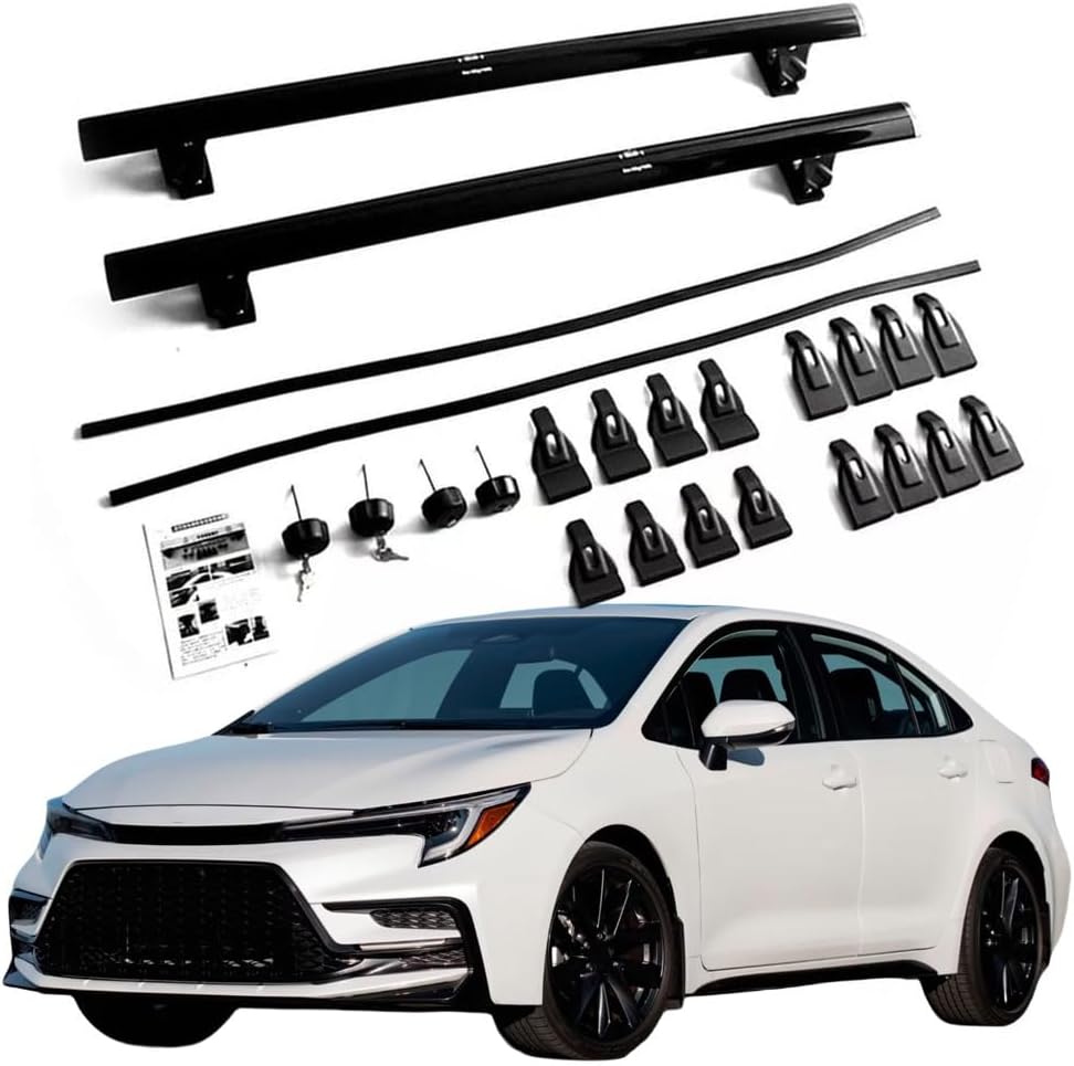 Locked Roof Rack Cross Bars Fits for Corolla Sedan E210 2018-2025 Without roof Side Rails Adjustable Aluminum Roof Rails Crossbars Luggage Cargo Carrier