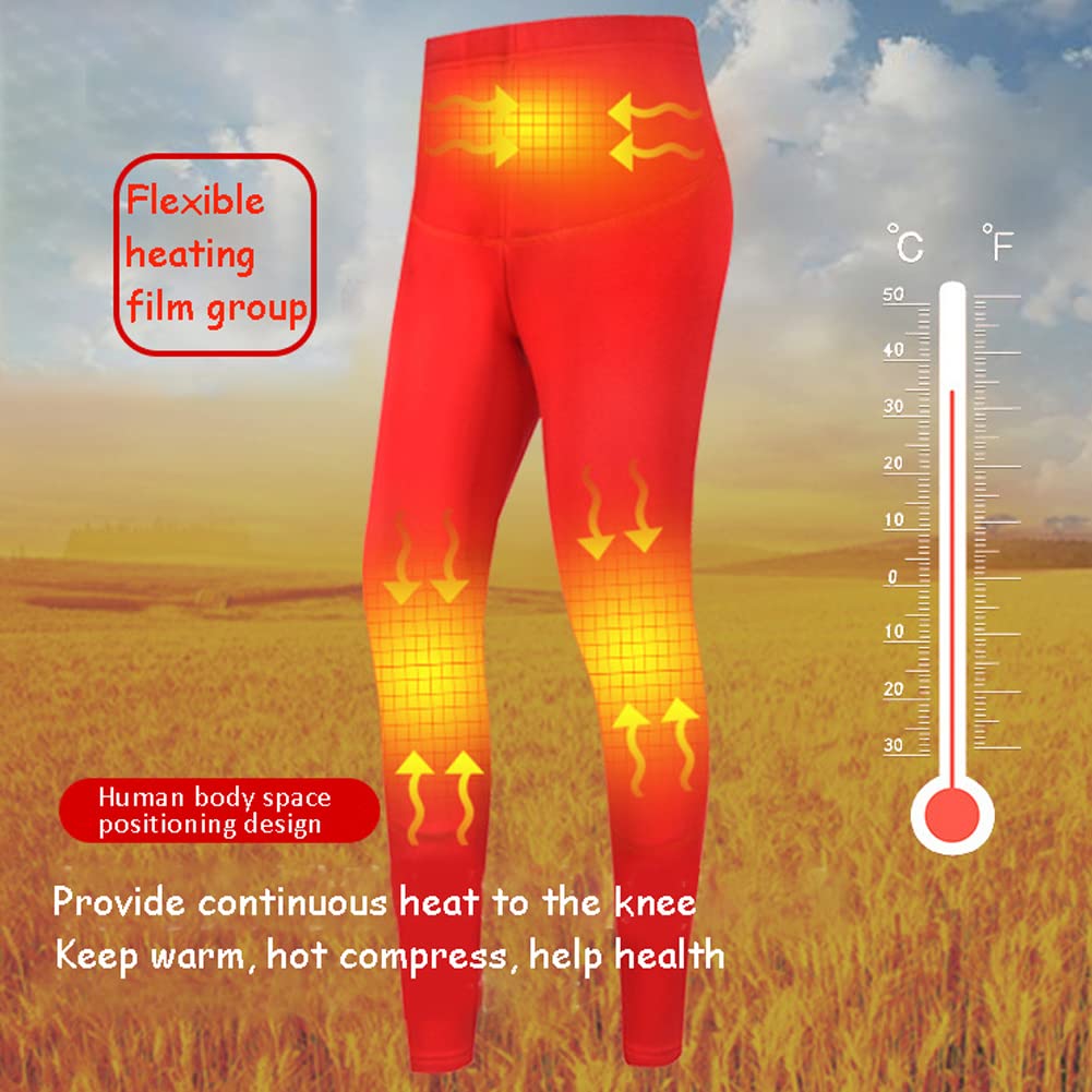 LANGWEI Leggings da Donna Pantaloni Riscaldati USB Intimo Termico Elettrico Intimo Termico Pantalone in Pile