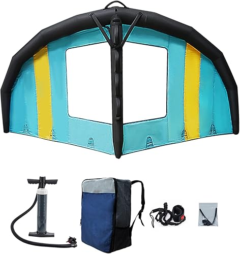 Cometa de ala de aluminio inflable de mano para kitesurfing Wingsurfer Kite para nieve, surf, esquí, surf y tiene una mochila, correa de surf y kit
