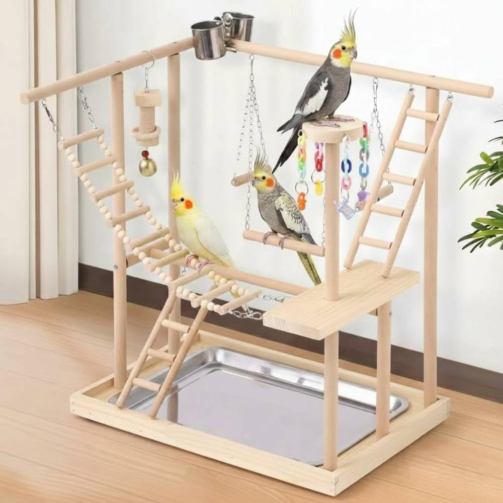 Amazon | インコ おもちゃ アスレチック 遊び場【幅47cm】止まり木