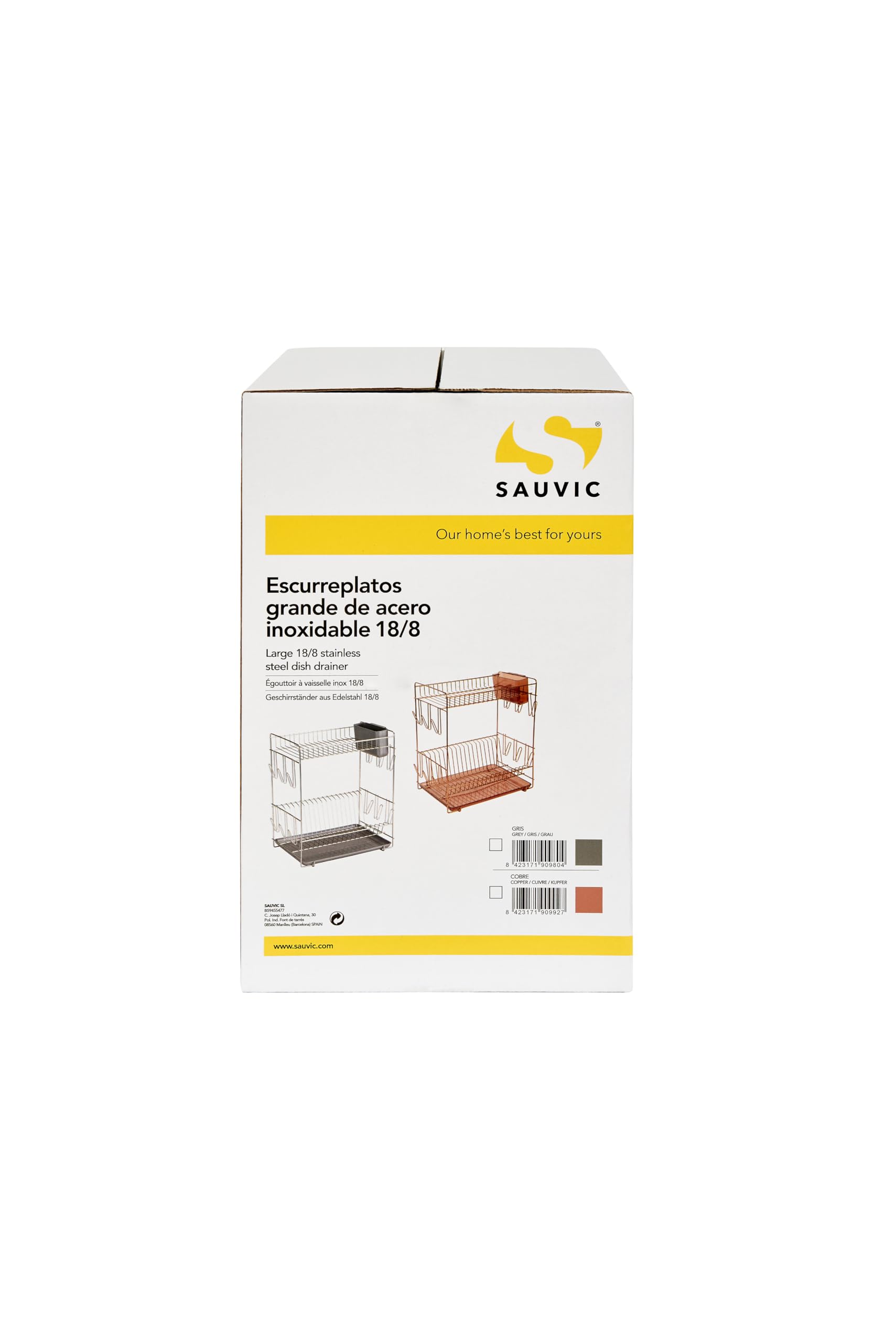 Sauvic Escurreplatos Acero Inoxidable, Grande 43x25x41,5 cm.