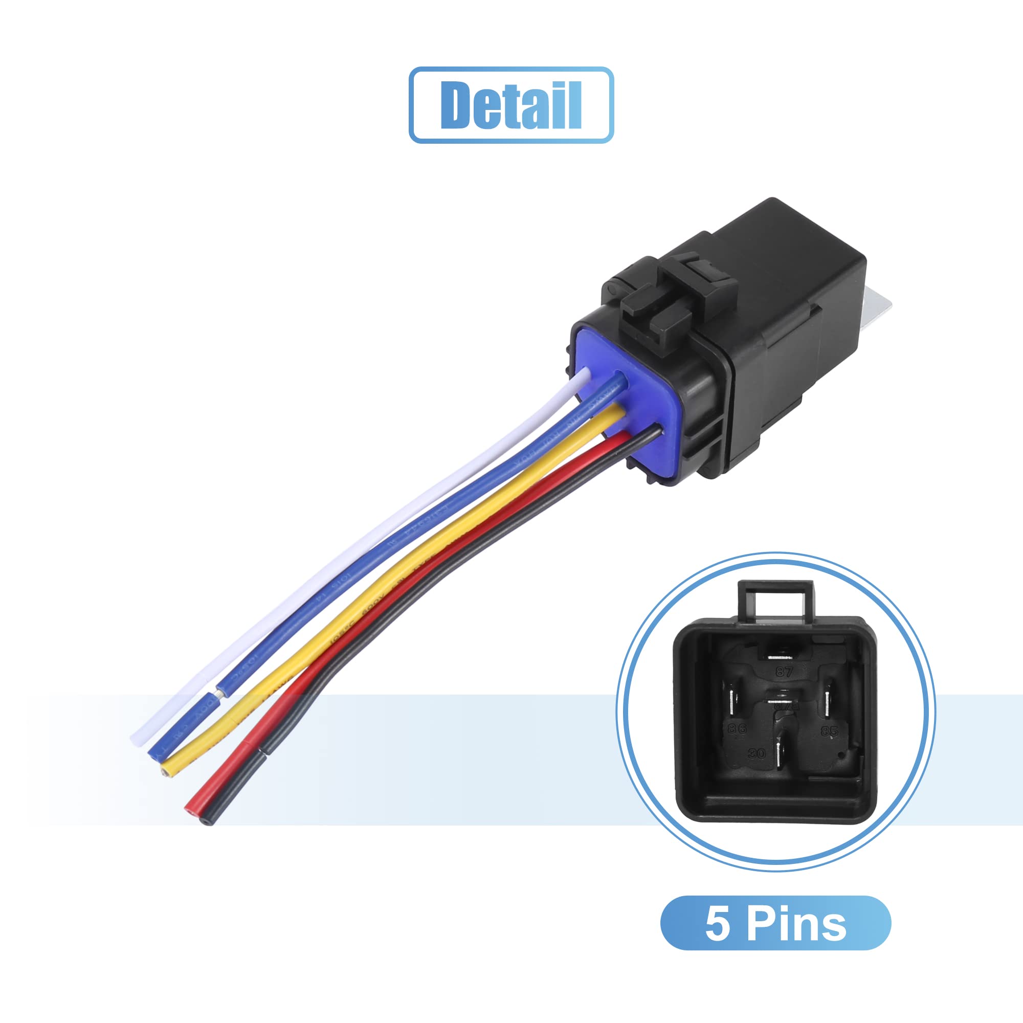 X AUTOHAUX 5pcs 5 épingle DC 24V 40A Voiture Universel Imperméable Relais Interrupteur Alimentation