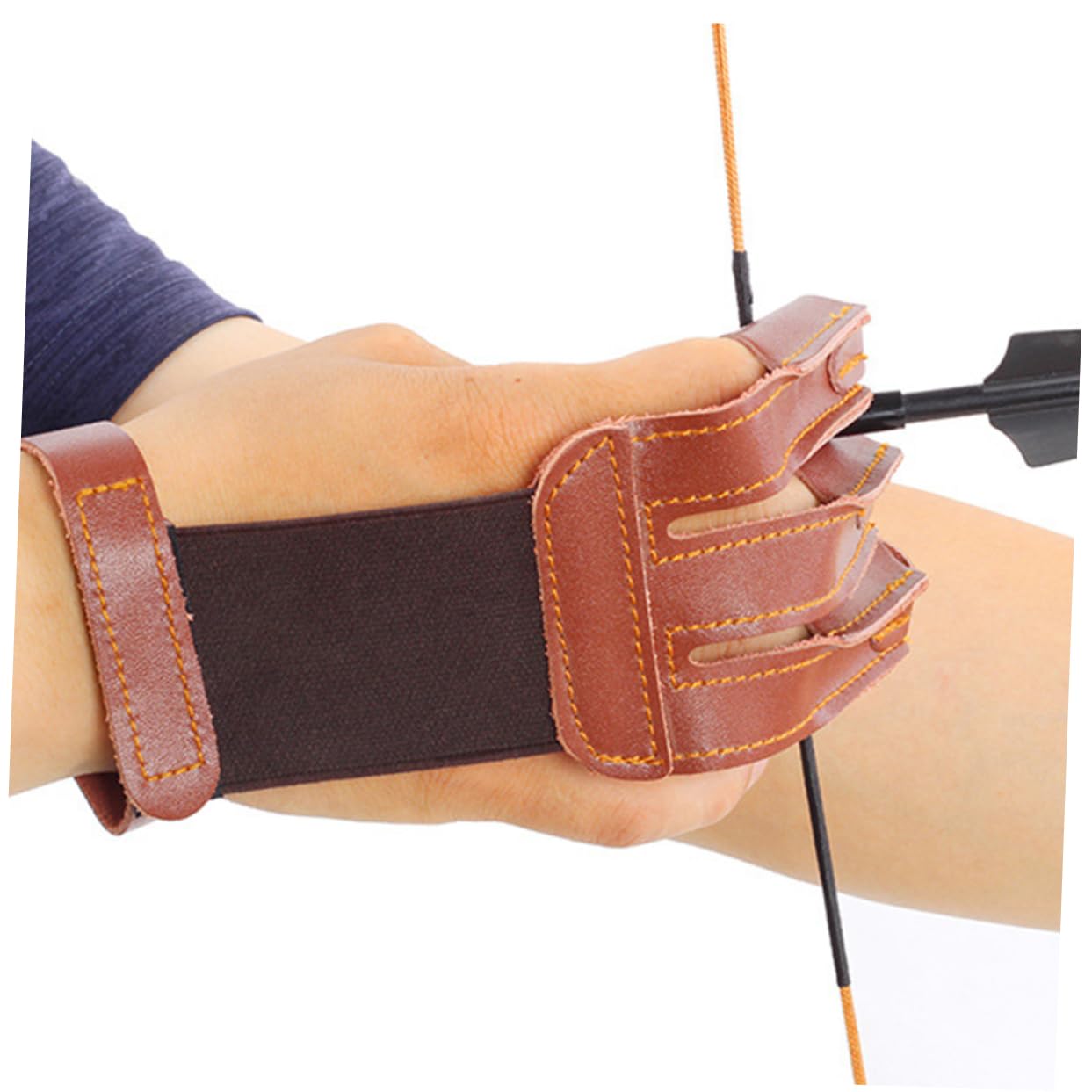 Parliky 1pc Hand Finger Glove Soft Protective Glove for Arrow Hunting Finger Design Random for Comfort and Safety