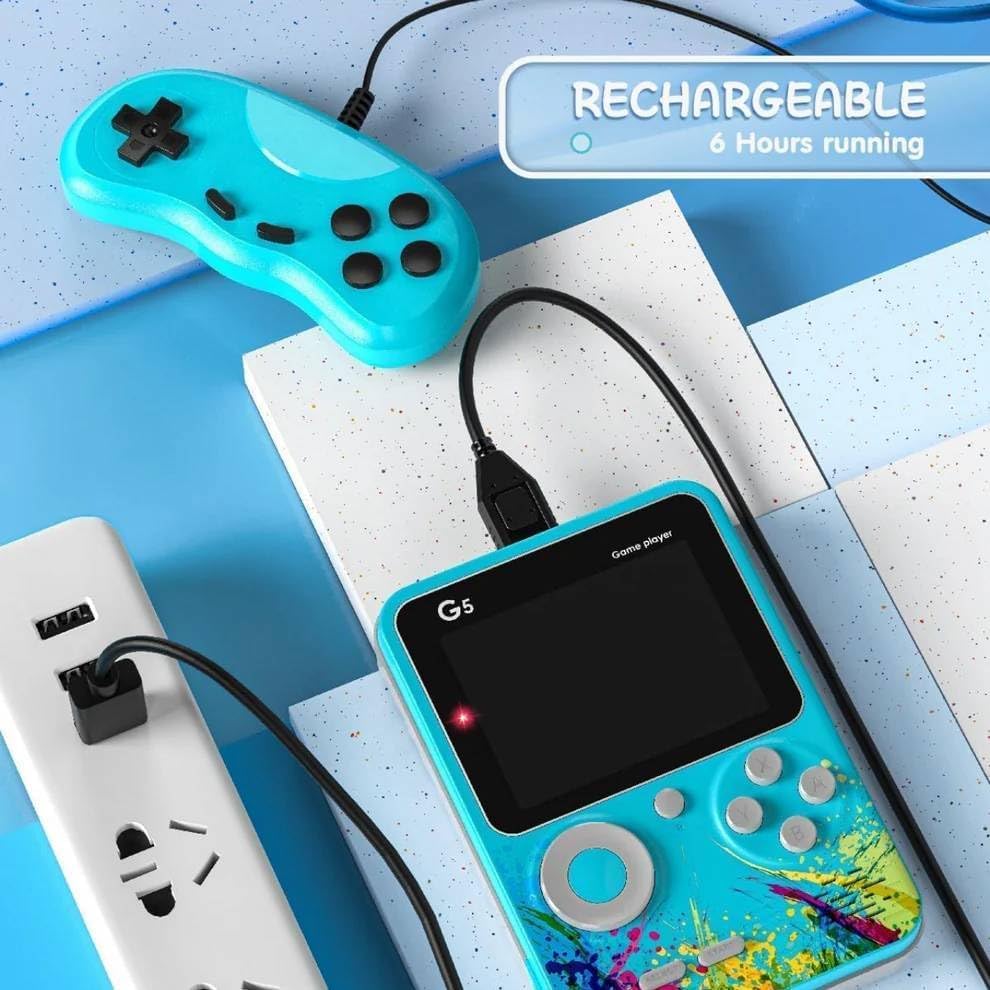 Image of Toys for Boys /Girls 7-14 Years G5 Rechargeable Pocket Video Game for Kids 500 in 1 Retro Game Box 2 Player (Multicolor, G5 2 Player)