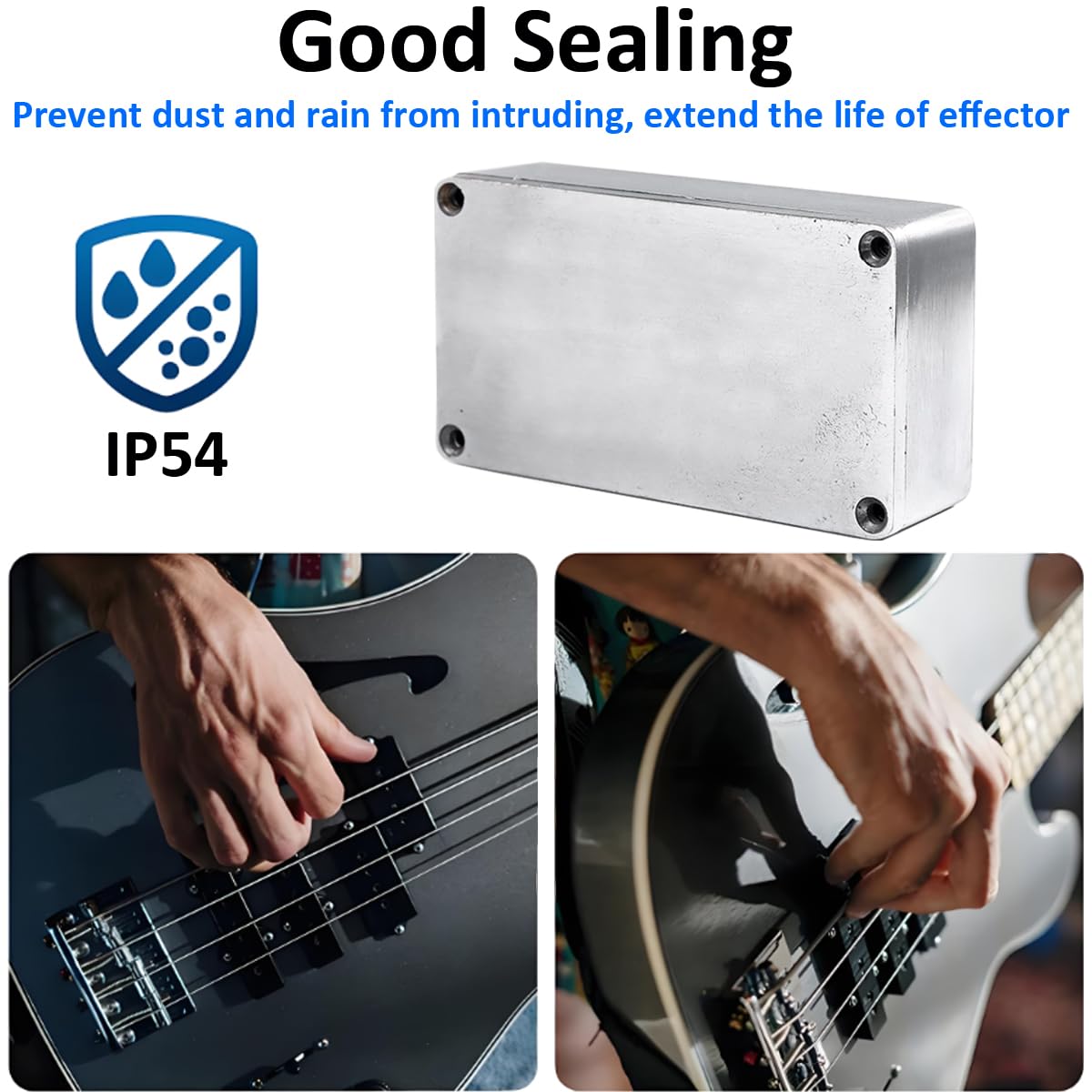 2 Pezzi 1590G Custodia per Pedale Effetto Chitarra Scatola Metallo Stomp Alluminio Pressofuso Progetti Elettronico Case Cassa Pedali Effetti Contenitore 100mmx50mmx26mm