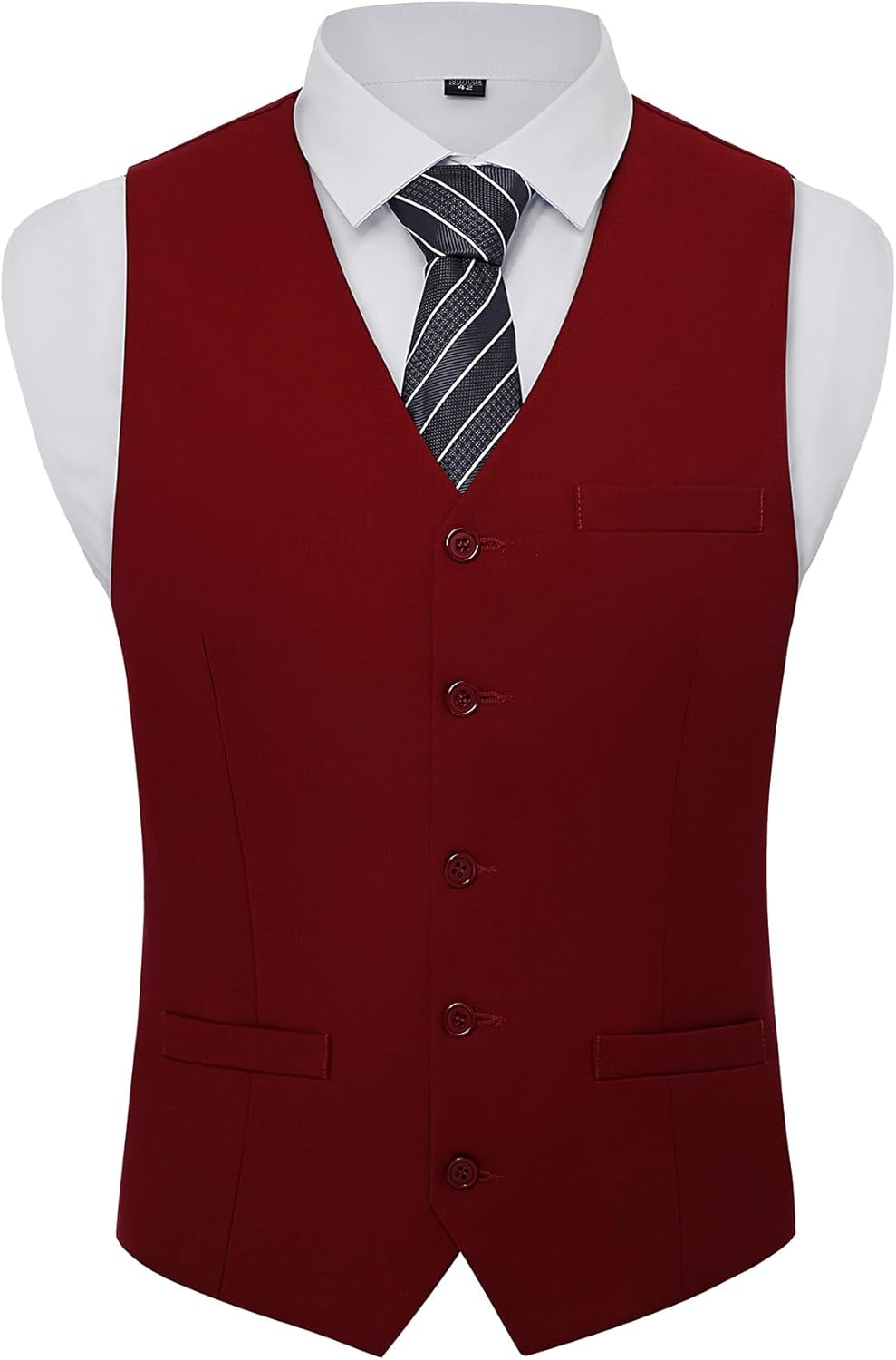 BABEYOND Men's Suit Vest Slim Fit Waistcoat Business Dress Vests for Suit Tuxedo - Image 2