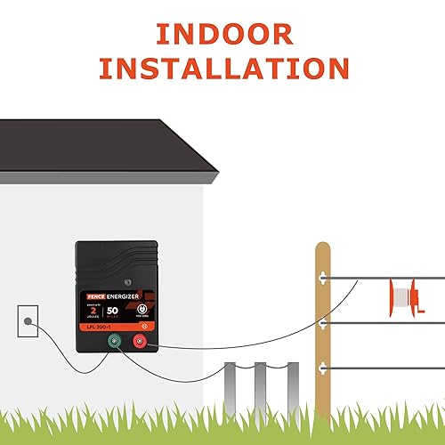 Miniatura 4 de Cargador eléctrico para valla de CA de 15 millas 60 acres, 110 voltios, 0.5 julios, voltaje de salida máximo 10 kV  Energizador de valla eléctrica