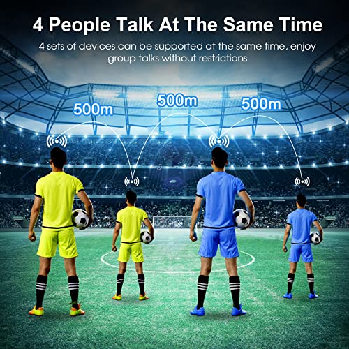 EJEAS V4C Bluetooth Headset Intercom for Referee 4-way Communication System Waterproof 1500m Wireless Interphone With Noise Cancellation for Coach Referee (1pc) - Image 2