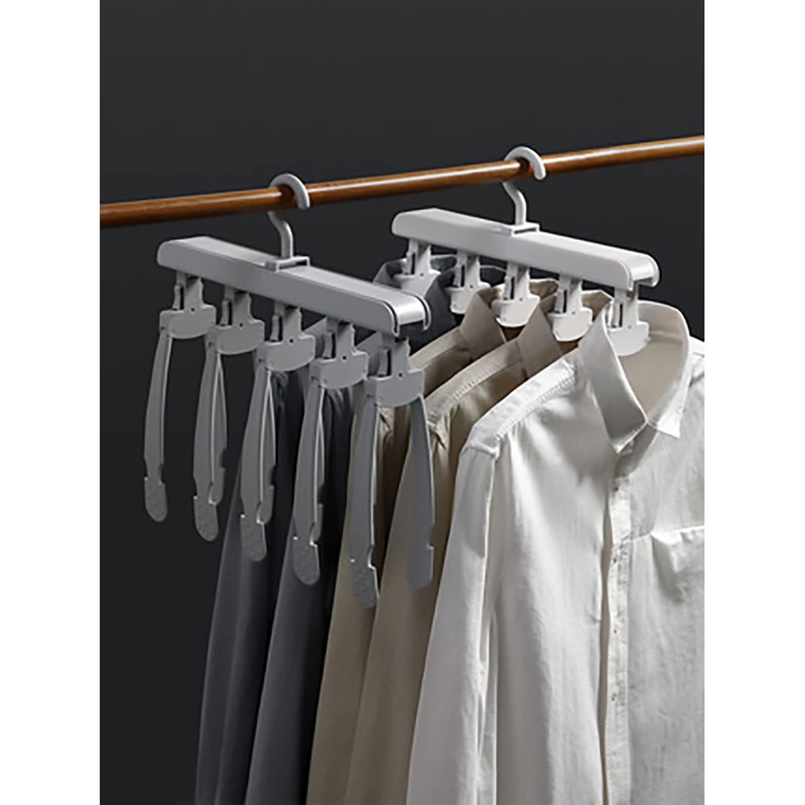 Perchas de terciopelo, multifuncionales, plegables, para el hogar, para almacenamiento, artefacto, gancho de soporte sin costuras (gris)