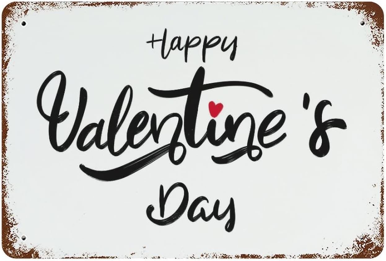Kwqdozf As Pic Happy Valentine's Day Vintage Metal Aluminum Tin Sign Door Signs Exterior 1