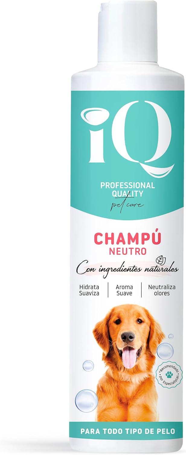 iQ Pet Care - iQ Neutralny szampon dla zwierząt domowych - Szampon dla psów i kotów - Szampon nawilżający, miękkość i świeżość w jednym produkcie - Pełna pielęgnacja futra i skóry - 300 ml