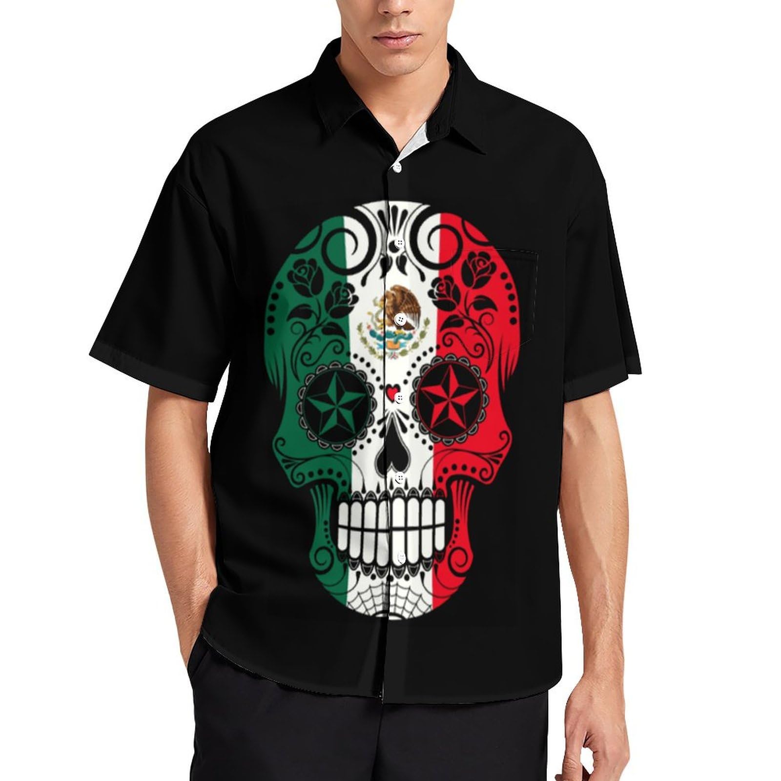 Amazon.co.jp: メキシカンスカル メキシコ シャツ メンズ 半袖