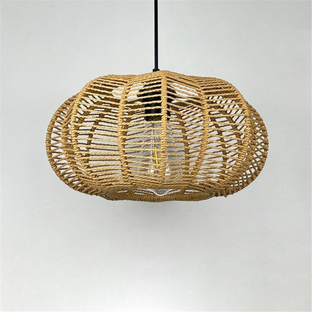 SXWNBIFH Industrial Style Retro Hemp Rope Pendent Lamp Personality Creative Internet Bar Cafe Restaurant Bedroom Clothing Store Bar Counter Chandelier (A D32CM)