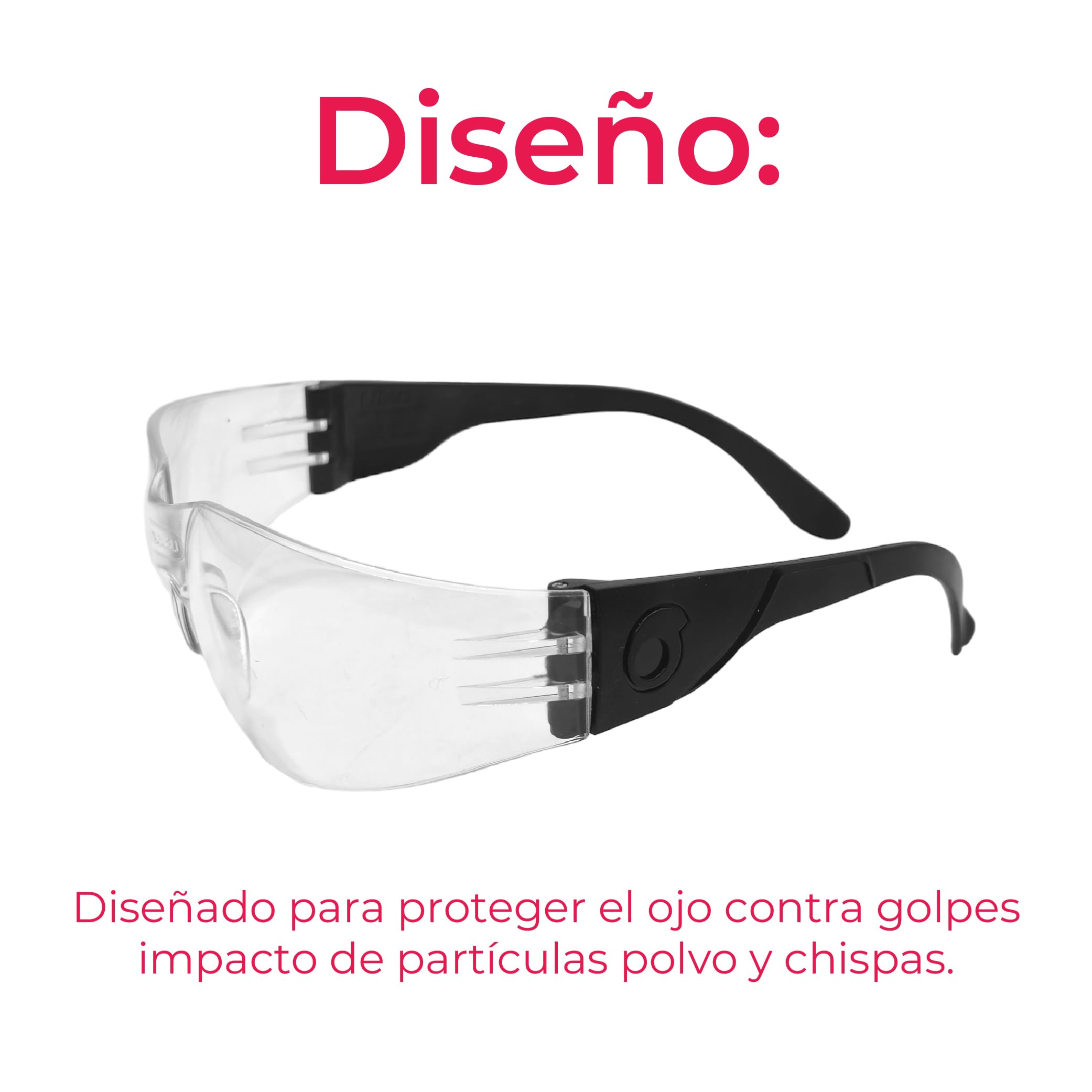 LIBUS Gafas de seguridad Eco Line: antiarañazos, EN166/UV Prot., Unisex. Policarbonato para impacto frontal/lateral y polvo. Ojo de gato.