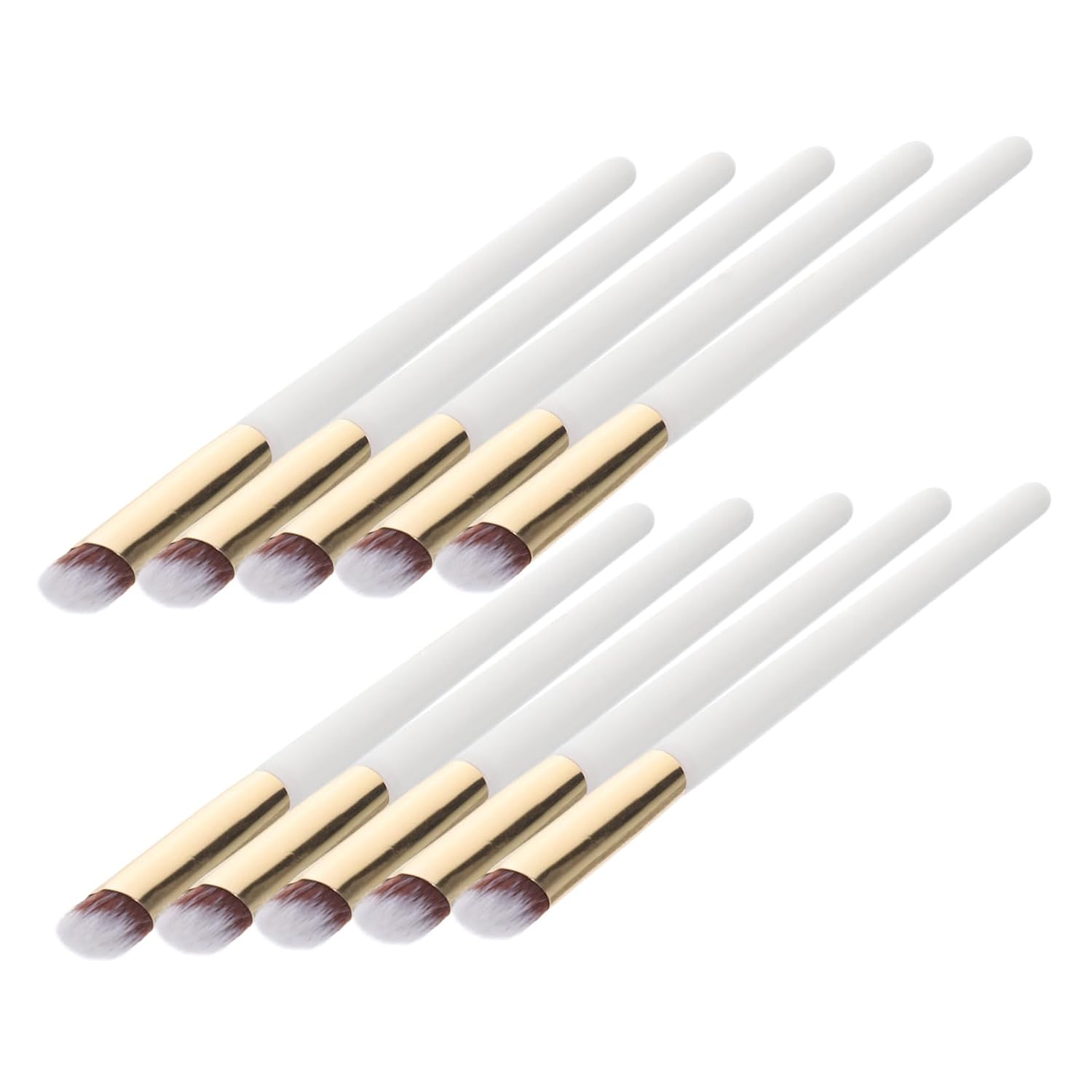 10pcs Angled Concealer Makeup Brushes Small Foundation Blending Brushes for Under-eye Precision Face Contouring Professional Makeup Tools for Women