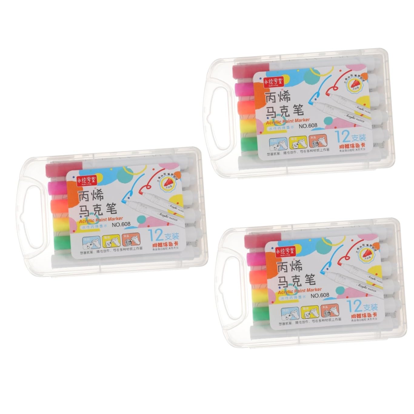 TOYANDONA 36pièces Feutres Acryliques Pour Peinture Toile Marqueurs Polyvalents Pour Art Et Bricolage