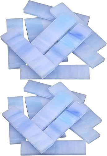 BestTeam - Tira de vidrio de 0.4 x 1.6 in, para manualidades, manualidades, platos, marcos de fotos, macetas, joyería hecha a mano, 7.05 oz (azul