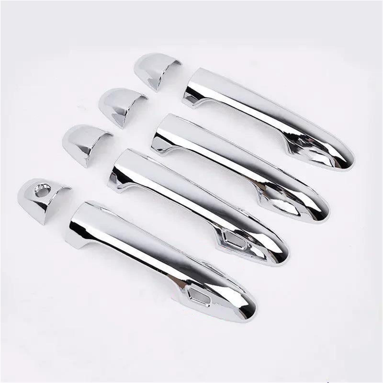 SLIMES for Rav4 for Rav 4 Xa40 2014-2019 Carbon Fiber Chrome Car Door Handle Bowl Cover Decor Trim Sticker Styling Accessories Cover Stickers(Silver 2 sensors)