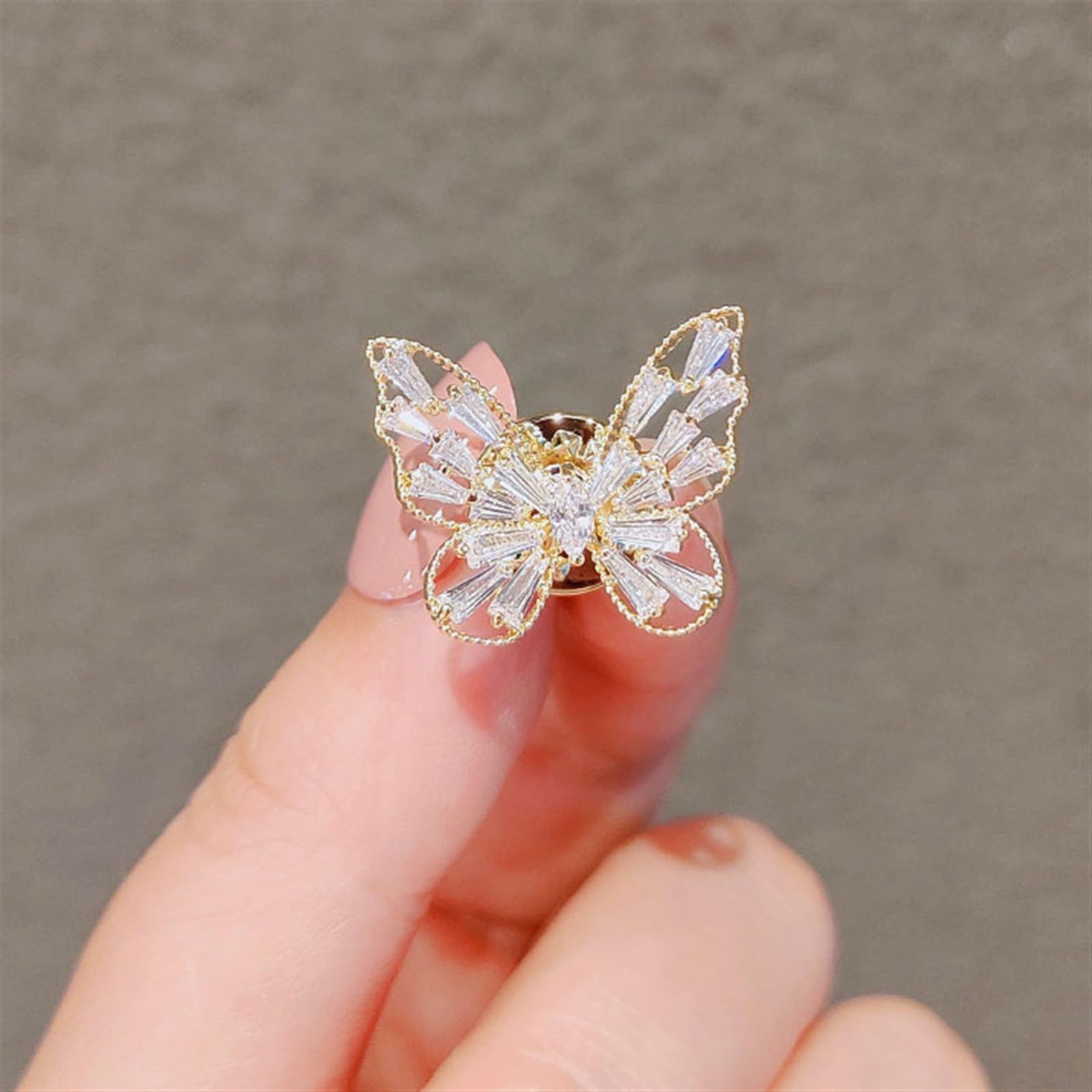CFLNYC Cute Butterfly Simulated Crystal Brooch, Alloy Insect Shape Pins Sweater Scarf Clasp Clothing Accessories Xmas Gift