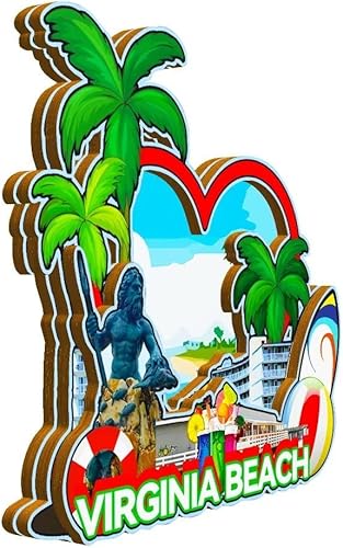 Miniatura 2 de Virginia Beach Vermon USA imán imán de madera 3D monumentos de viaje coleccionables recuerdos decoración hecha a mano -1964
