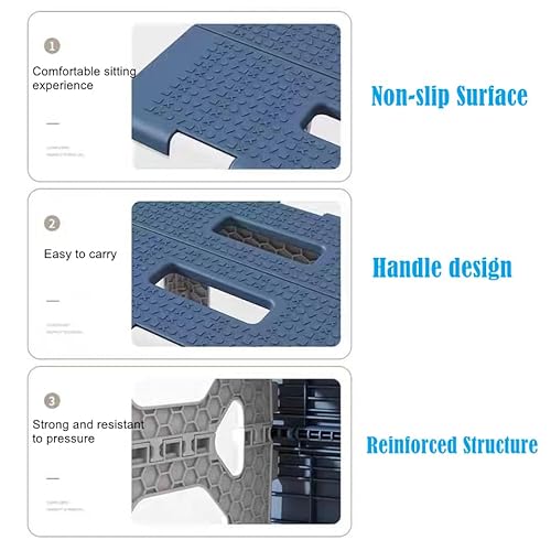 image for GOYUWEN Foldable Bath Shower Safety Chair Seat Blue, Foldable and Anti