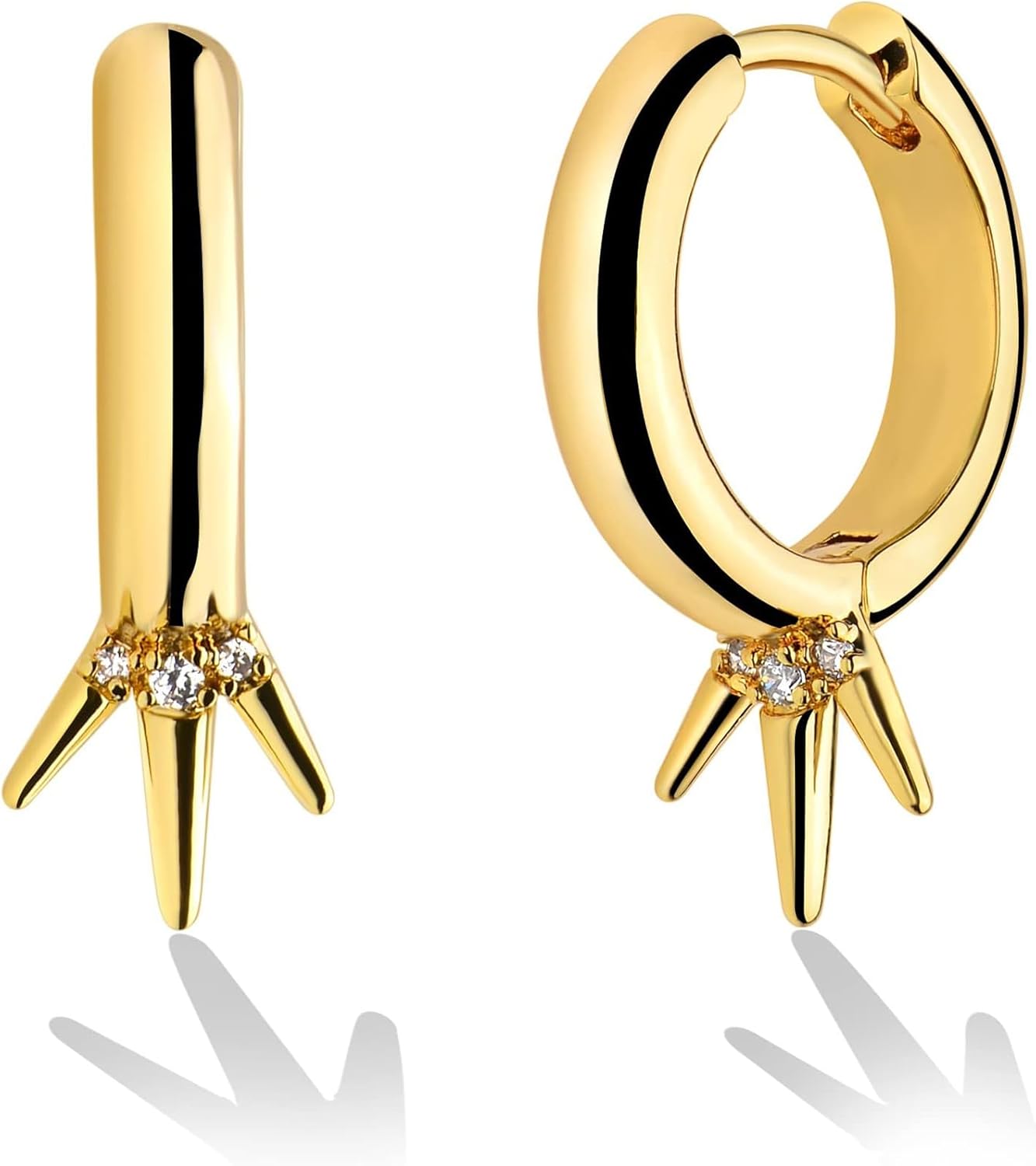 FETTERO Women Earrings Gold Plated Huggie Hoop Earrings Delicate Small Dainty Earings Snake Ball CZ Hoops for Women